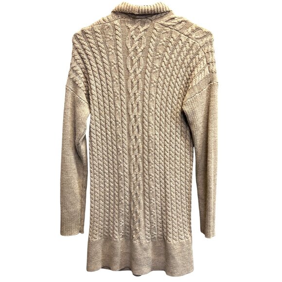 Willi Smith Womens Medium Beige Tan Cable Knit Cardigan Sweater Acrylic - Picture 2 of 4
